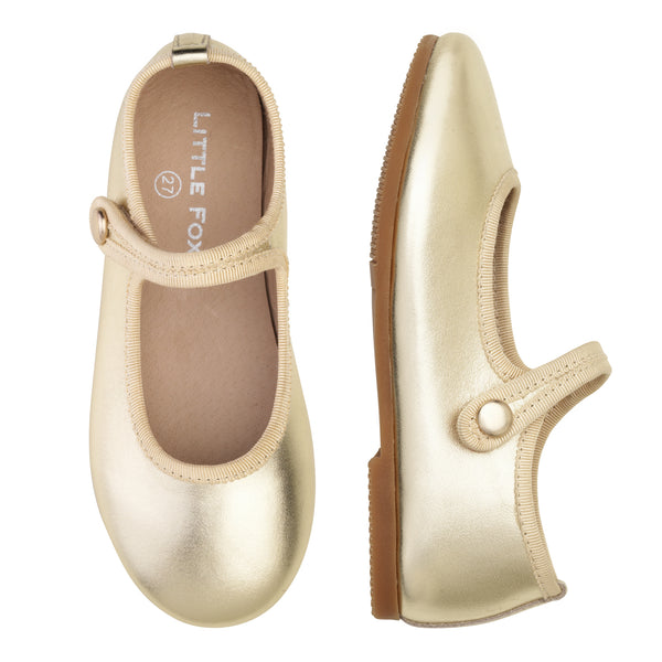 Angel Mary Jane Shoes - Metallic Gold